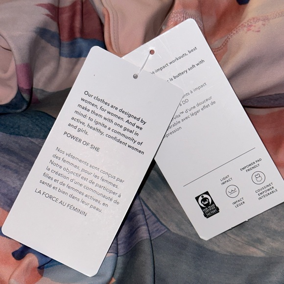 Athleta Conscious Crop Sports Yoga Bra Printed Watercolor 3X D DD+ NWT - Picture 8 of 13